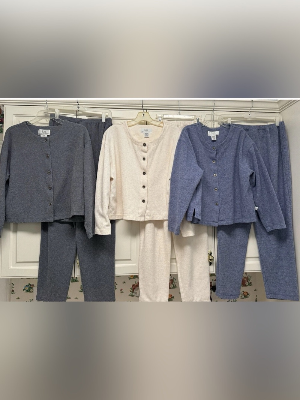 Set of 3 Karen Neuburger 2-Piece Cotton/Polyester Flannel Pajamas -SIZE MEDIUM